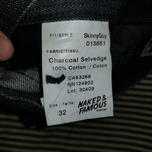 Naked & Famous Charcoal Selvedge Jeans Men 32 - Picture 8 of 8
